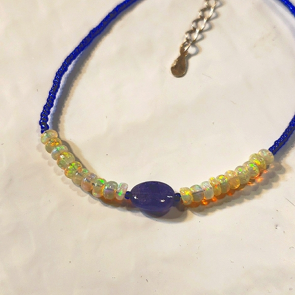 925 stamped tanzanite / yellow priced opal Ethiopian bracelet 💛 - Picture 2 of 9